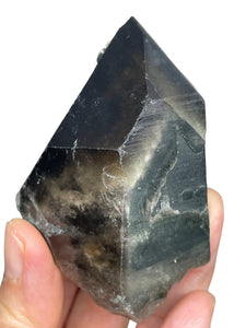 Rare Morion Black smoky quartz Point from Inner Mongolia ZF22