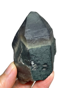 Rare Morion Black smoky quartz Point from Inner Mongolia ZF22