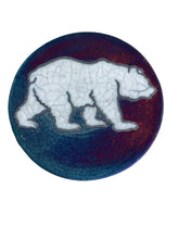 Load image into Gallery viewer, 4 1/4&quot; Raku ceramic tile with Bear for crystal grids and decoration ZF25
