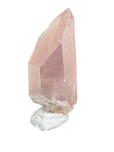 Load image into Gallery viewer, Rare raw pink Lithium quartz point ZF31 with crystal info card

