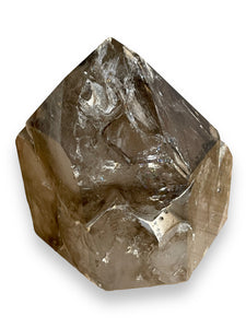Large Polished Elestial Smokey quartz healer generator G51K with crystal info card