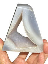 Load image into Gallery viewer, Super Sparkly agate druzy sacred geometry triangle free form portal crystal info card T105
