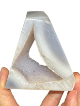 Load image into Gallery viewer, Super Sparkly agate druzy sacred geometry triangle free form portal crystal info card T105
