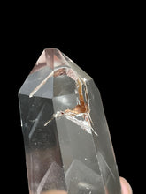 Load image into Gallery viewer, Brazilian Clear quartz tower multiple white phantoms generator with crystal info card  ZF42
