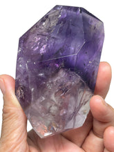 Load image into Gallery viewer, Smoky Amethyst geometric free form with crystal info card R10T
