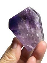 Load image into Gallery viewer, Smoky Amethyst geometric free form with crystal info card L50F

