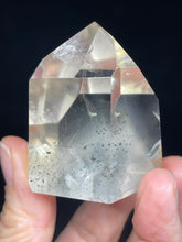 Load image into Gallery viewer, 44mm Brazilian Clear quartz with chlorite phantom inclusions and crystal info card ZF82
