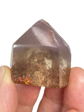 Load image into Gallery viewer, Polished Pink Lithium quartz point ZF84 with crystal info card
