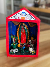 Load image into Gallery viewer, Hand crafted Our Lady of Guadalupe Mary mini altar by Peruvian artist ZF88
