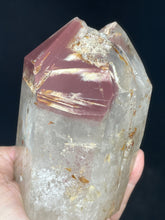 Load image into Gallery viewer, Large Rare Polished Pink Lithium quartz point ZB11 with crystal info card
