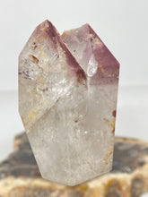 Load image into Gallery viewer, Large Rare Polished Pink Lithium quartz point ZB11 with crystal info card
