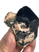 Load image into Gallery viewer, Rare Morion Black smoky quartz Point with epidote from Inner Mongolia ZB12
