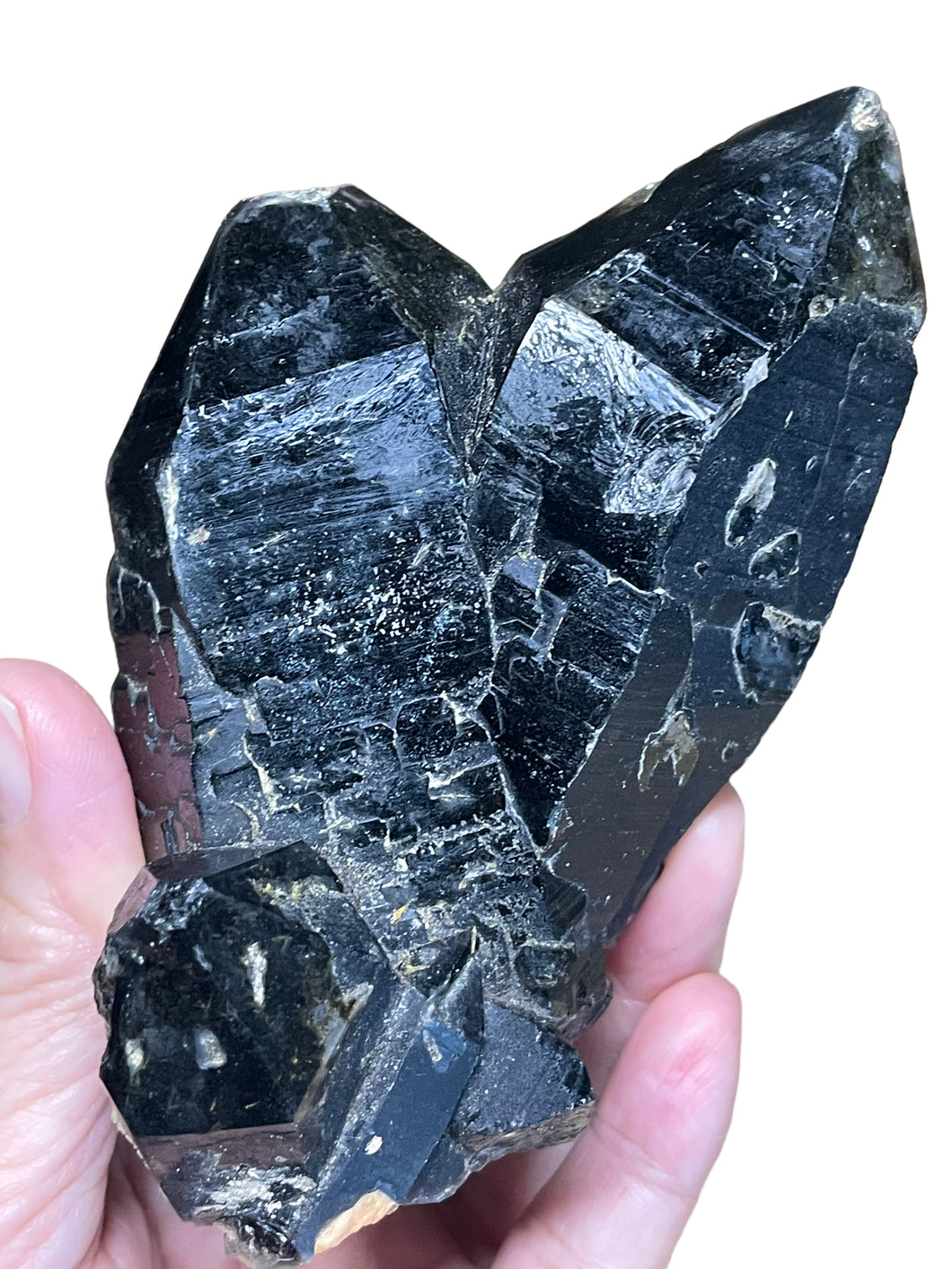 Rare Morion Black smoky quartz Point from Inner Mongolia ZB15