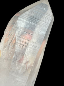 127 mm Raw Lemurian seed quartz twin from Brazil with crystal info card ZB22
