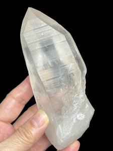 127 mm Raw Lemurian seed quartz twin from Brazil with crystal info card ZB22