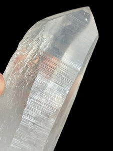 127 mm Raw Lemurian seed quartz twin from Brazil with crystal info card ZB22