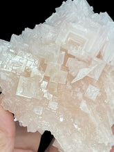 Load image into Gallery viewer, PInk Halite cluster from Trona, California with crystal info card ZB33
