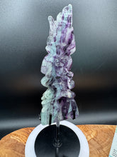 Load image into Gallery viewer, Rainbow Fluorite Eagle with Snake Carving One of a kind - The7directions
