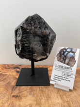 Load image into Gallery viewer, 6.25" Rare Brazilian Morion Quartz Elestial | Half Polished Sacred Geometry - The7directions
