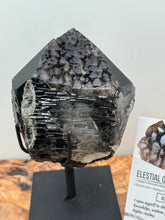 Load image into Gallery viewer, 6.25" Rare Brazilian Morion Quartz Elestial | Half Polished Sacred Geometry - The7directions
