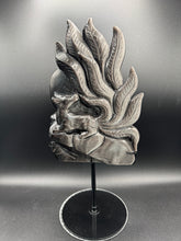 Load image into Gallery viewer, Epic Silver Sheen Obsidian Nine-Tail Fox Carving SZ47

