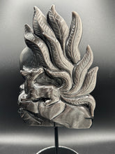 Load image into Gallery viewer, Epic Silver Sheen Obsidian Nine-Tail Fox Carving SZ47
