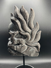 Load image into Gallery viewer, Epic Silver Sheen Obsidian Nine-Tail Fox Carving SZ47
