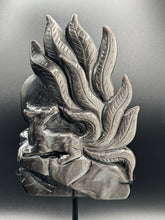 Load image into Gallery viewer, Epic Silver Sheen Obsidian Nine-Tail Fox Carving SZ47
