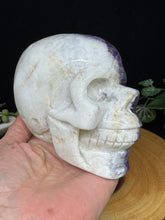 Load image into Gallery viewer, 2.1 lb Incredible Yin Yang Quartz Amethyst Skull SZ63 Balance • Duality • Higher Alignment
