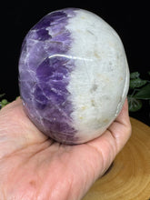 Load image into Gallery viewer, 2.1 lb Incredible Yin Yang Quartz Amethyst Skull SZ63 Balance • Duality • Higher Alignment
