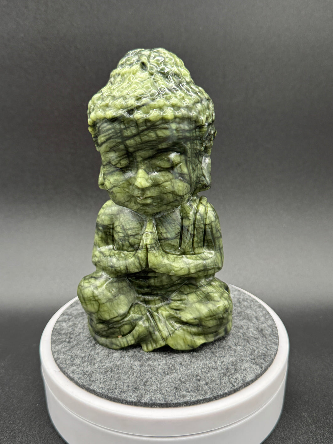2.3 lb Serpentine Praying Buddha SZ71 Peace • Grounding • Heart-Centered Healing