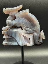 Load image into Gallery viewer, 8 1/2&quot; Agate Druzy Dragon Castle Carving –Z79 Protection • Strength • Ancient Wisdom
