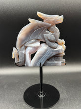 Load image into Gallery viewer, 8 1/2&quot; Agate Druzy Dragon Castle Carving –Z79 Protection • Strength • Ancient Wisdom
