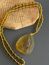 Load image into Gallery viewer, Jambhala yellow glass necklace mala ZB35

