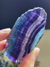 Load image into Gallery viewer, Rainbow fluorite Our Lady of Guadalupe with crystal info card ZB42

