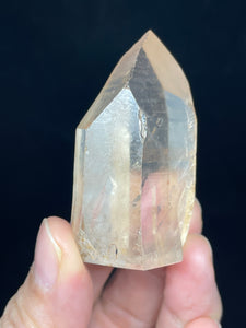 51 mm Cut base tangerine Lemurian Imprint quartz from Brazil with crystal info card ZB53