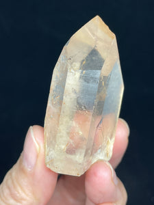51 mm Cut base tangerine Lemurian Imprint quartz from Brazil with crystal info card ZB53