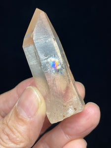 53 mm Cut base tangerine Lemurian quartz from Brazil with crystal info card ZB62