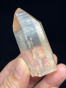53 mm Cut base tangerine Lemurian quartz from Brazil with crystal info card ZB62