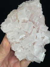 Load image into Gallery viewer, PInk Halite cluster from Trona, California with crystal info card ZB57
