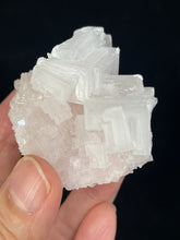 Load image into Gallery viewer, PInk Halite cluster from Trona, California with crystal info card ZB55
