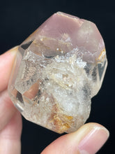 Load image into Gallery viewer, Polished Pink Lithium quartz point ZF59 with crystal info card
