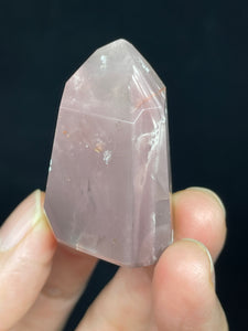 37mm Polished Mini Pink Lithium quartz point ZB60 with crystal info card