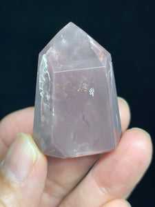 37mm Polished Mini Pink Lithium quartz point ZB60 with crystal info card