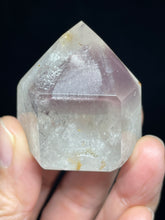 Load image into Gallery viewer, 38mm Polished Mini Pink Lithium quartz point ZB63 with crystal info card
