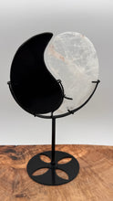 Load image into Gallery viewer, Yin Yang Clear Quartz &amp; Obsidian Display with Stand – Balance &amp; Harmony TL797
