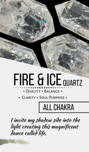 Load image into Gallery viewer, 47mm Clear quartz Fire and Ice tower generator Z48 with crystal info card
