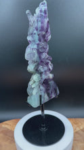 Load and play video in Gallery viewer, Rainbow Fluorite Eagle with Snake Carving One of a kind
