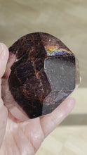 Load and play video in Gallery viewer, XL Sparkly Garnet geometric free form with crystal info card Z84
