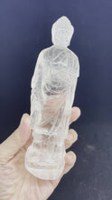 Load and play video in Gallery viewer, Exquisite Hand Carved Clear Quartz Buddha altar statue Z56
